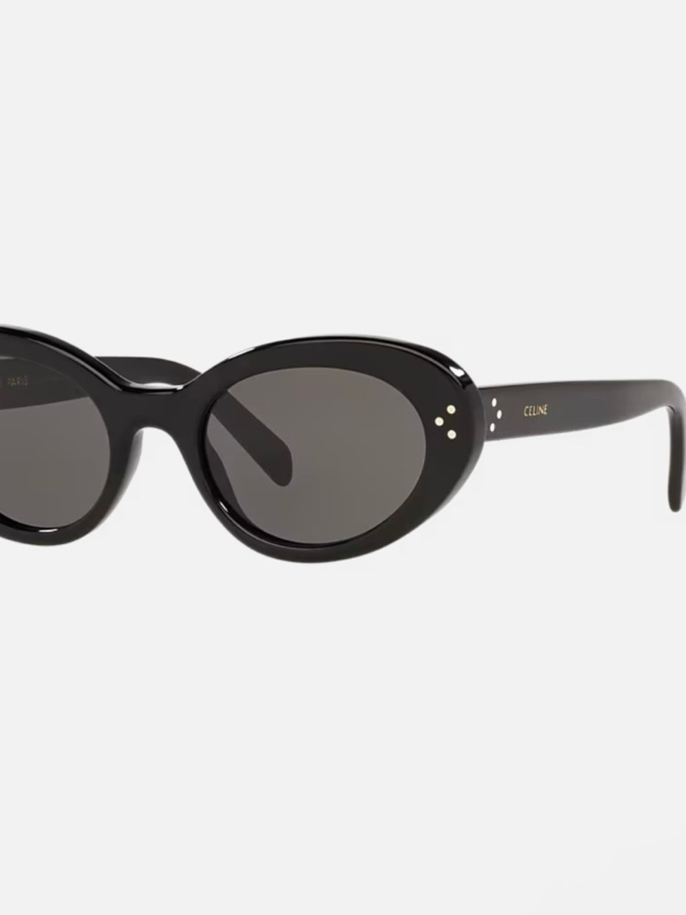 Celine Black Oval Cat-Eye Women's Sunglasses - Picture 3 of 6